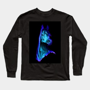 ARABIAN HORSE. Beautiful, BLUE, vibrant, Arab head study. Long Sleeve T-Shirt